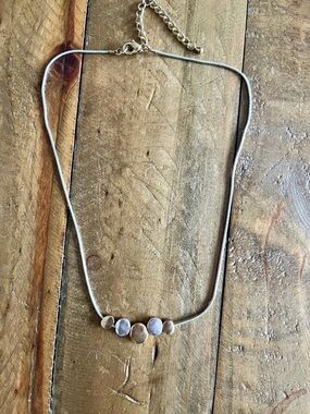 Minimalist Necklace with Mixed Metal Accents - Women's Jewelry
